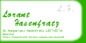 lorant hasenfratz business card